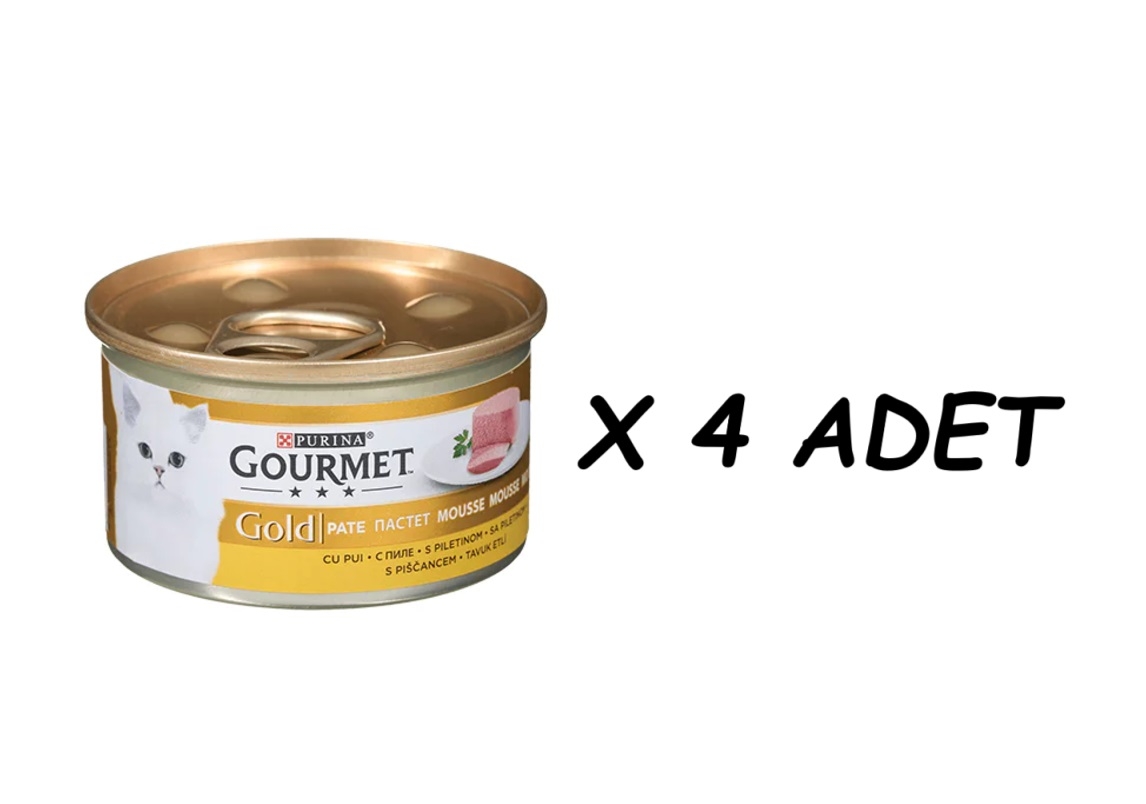 Gourmet Gold Kıyılmış Tavuklu Yetişkin Kedi Konservesi 85gr X 4 ADET