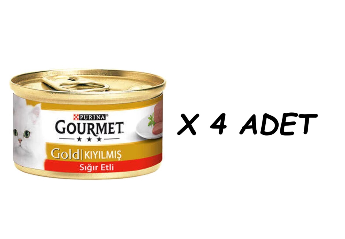 Gourmet Gold Kıyılmış Sığır Etli Kedi Konservesi 85gr X 4 ADET