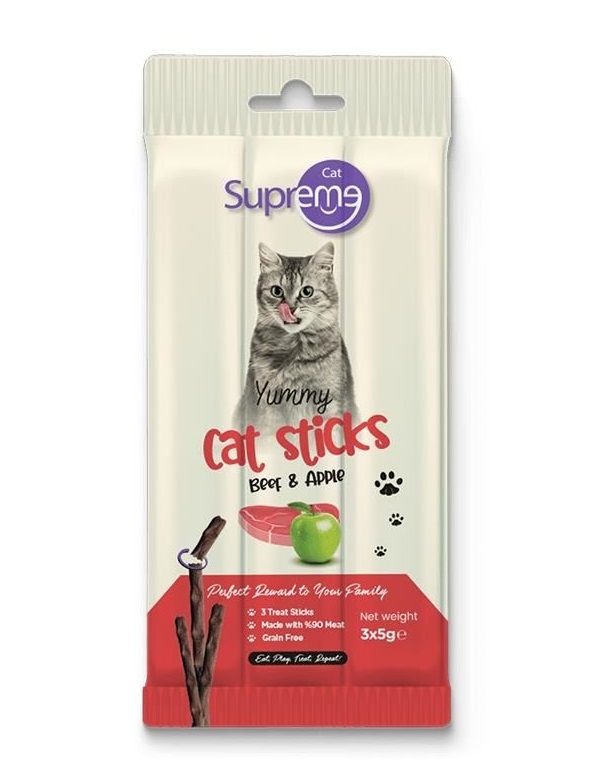 Supreme Sığır Etli Ve Elmalı Kedi Ödül Çubuğu 3x5gr