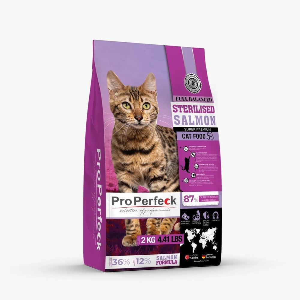 SÜPER PREMİUM KISIRLAŞTIRILMIŞ SOMONLU PORTAKALLI KEDİ MAMASI 2 KG