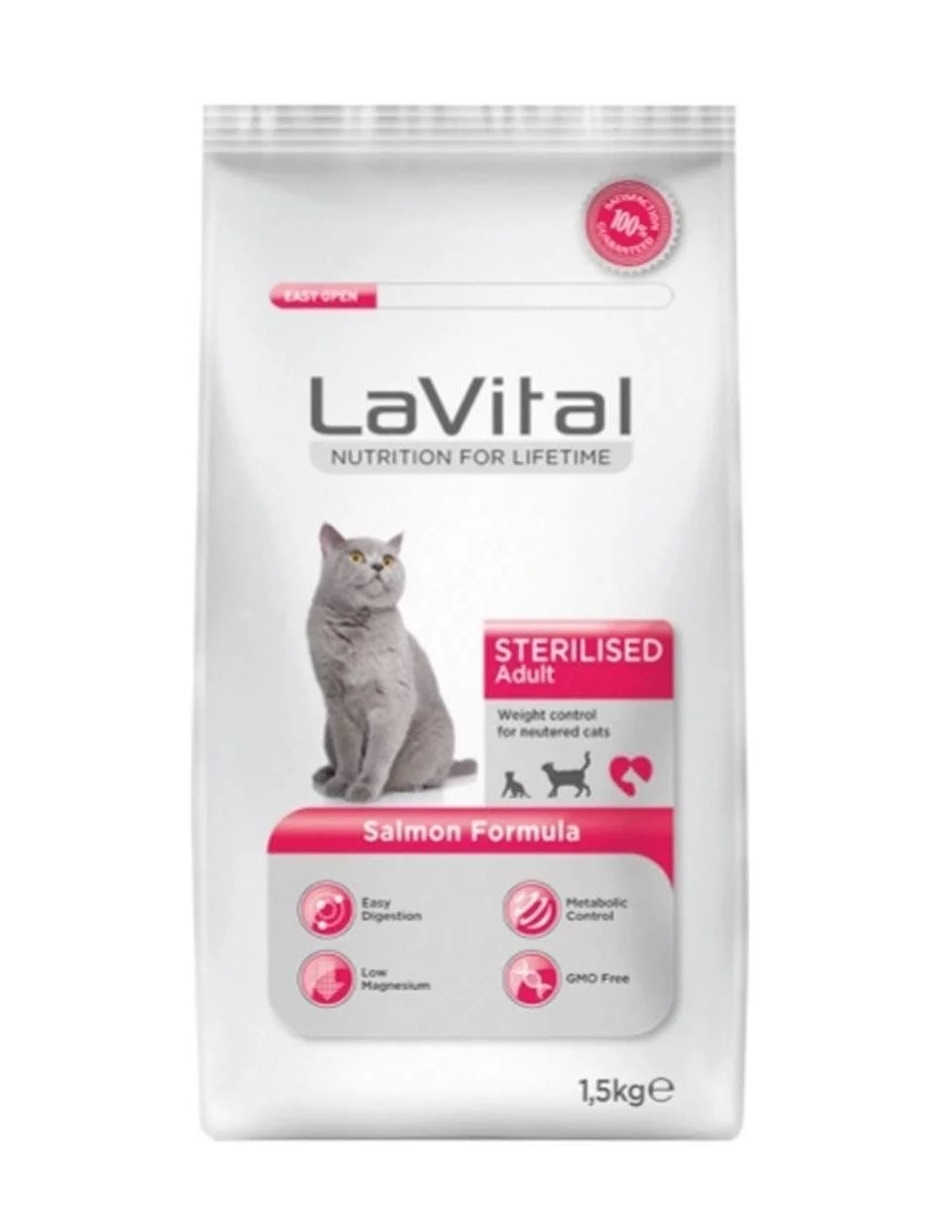 Lavital Sterilised Somon Balıklı 1.5 Kg Kısırlaştırılmış Kuru Kedi Maması