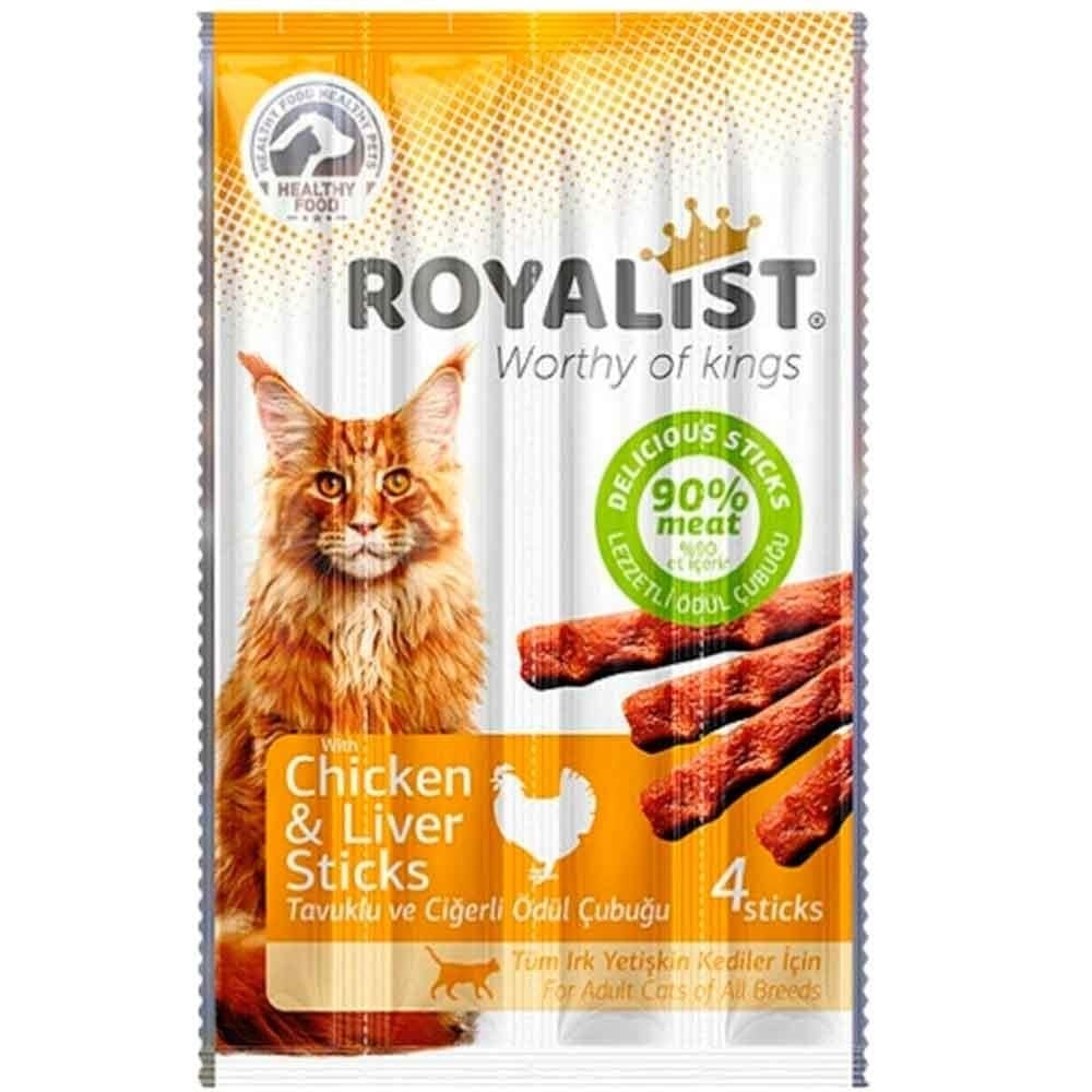 Royalist Tavuklu ve Ciğerli Sticks Kedi Ödülü 4’lü 20 gr