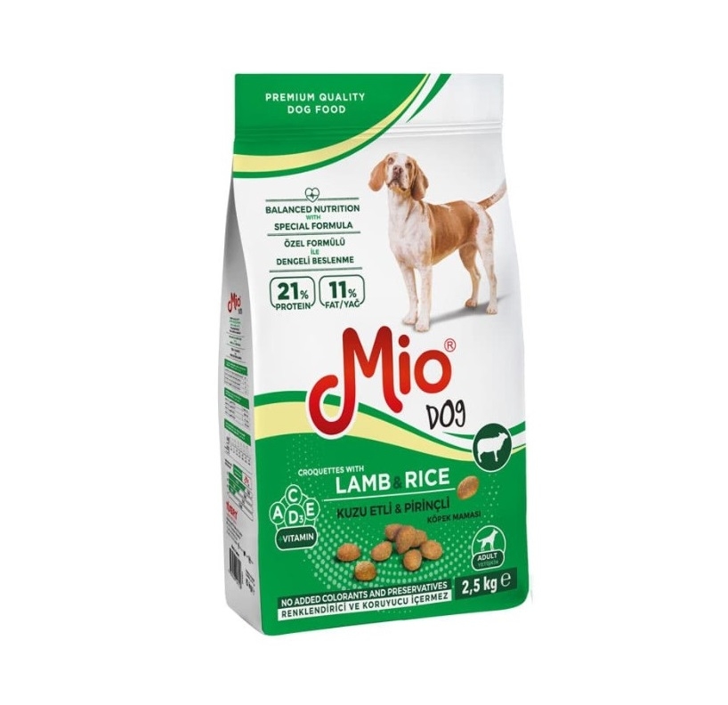 Mio Kuzu Etli Pirinçli Yetişkin Köpek Maması 2.5 Kg