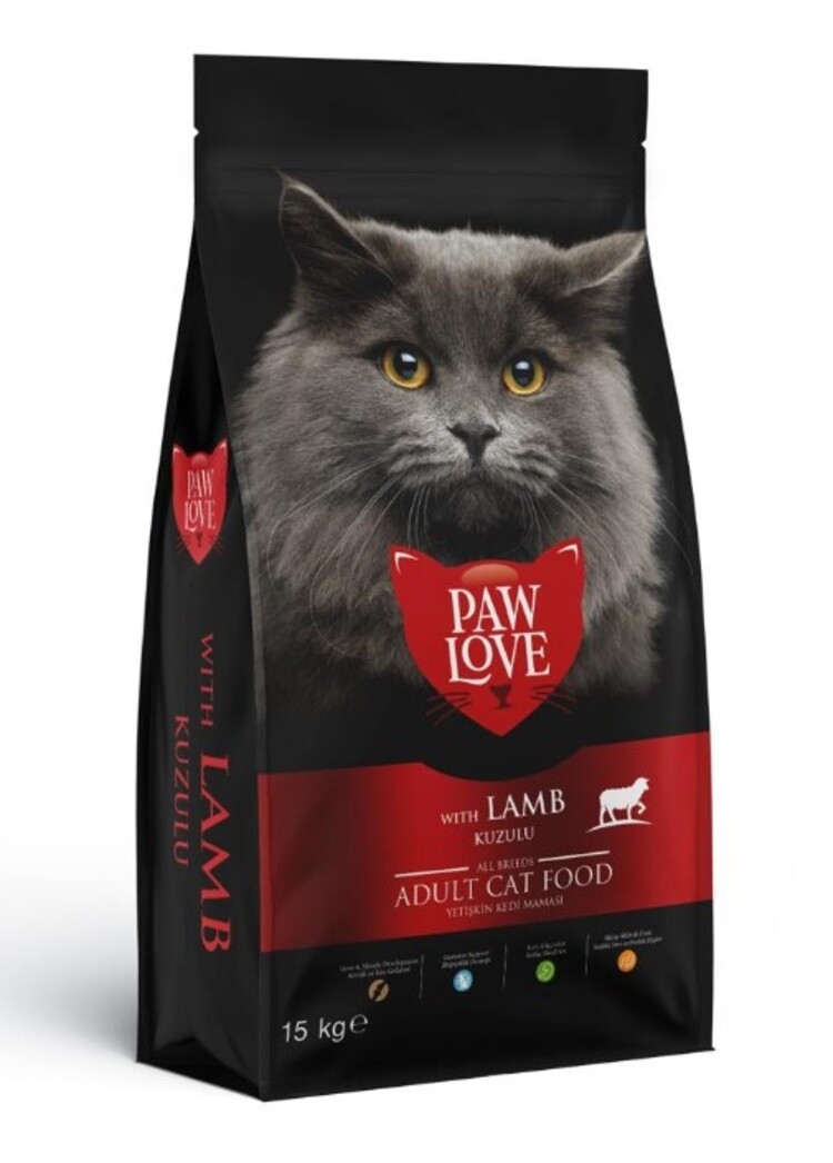 Paw Love Kuzu Etli Yetişkin Kedi Maması 15 Kg