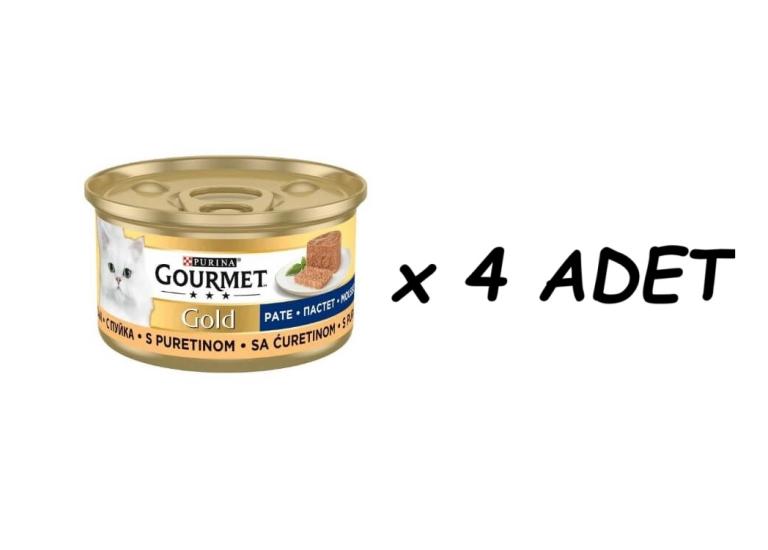 Gourmet Gold Kıyılmış Hindili Kedi Konservesi 85 gr x 4 Adet