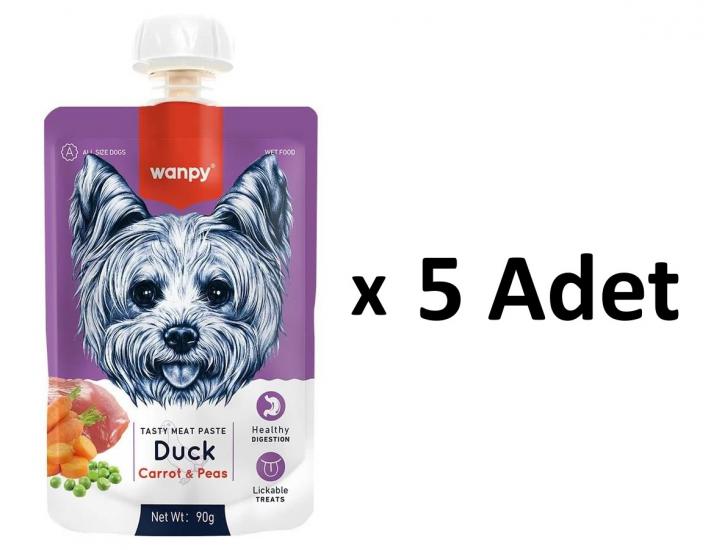 Wanpy Taze Ördekli&Havuçlu Köpek Et Ezmesi 90 gr x 5 Adet