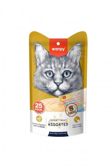 Wanpy Karışık 8 Lezzetli Krema Kedi Ödülü 25x14 Gr