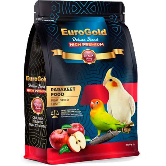 EuroGold Deluxe Blend Gerçek Elmalı Premium Paraket Yemi 1 Kg