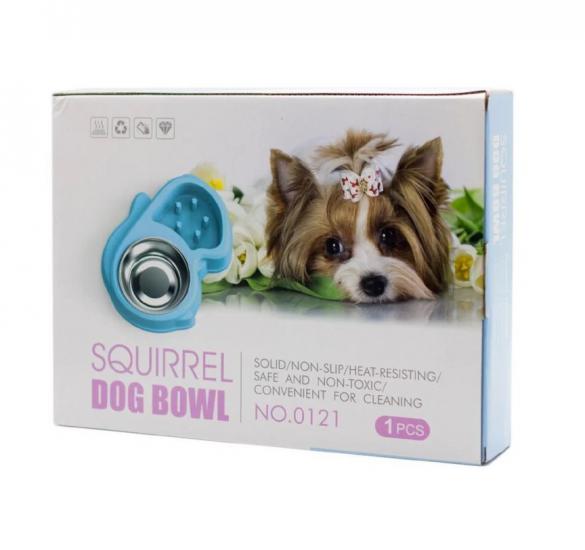 SQUIRREL DOG BOWL ŞEKİLLİ KÖPEK MAMA ve SU KABI -  MAVİ