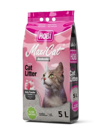 Hobi Maxicat Bebek Pudralı Bentonit Kedi Kumu 5 Litre