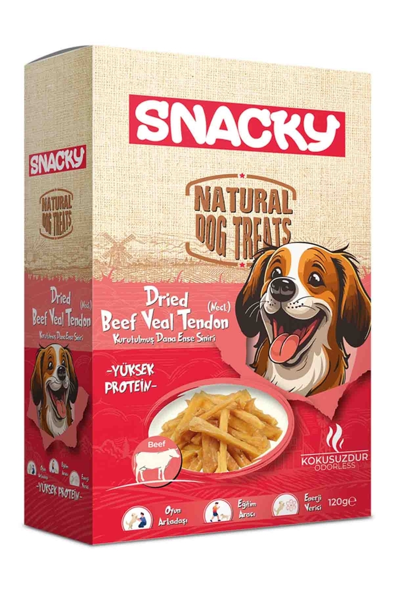 Snacky Kurutulmuş Dana Ense Siniri Köpek Ödülü Maması 120 Gr