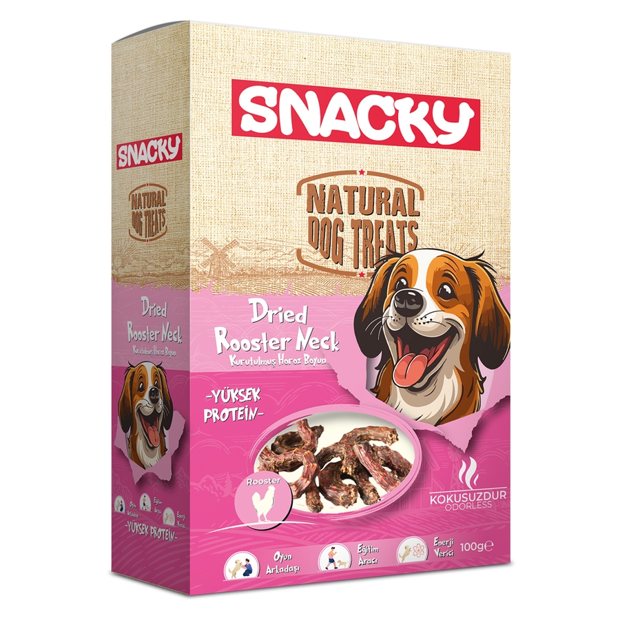 Snacky Kurutulmuş Horoz Boyun Köpek Ödülü Maması 100 g